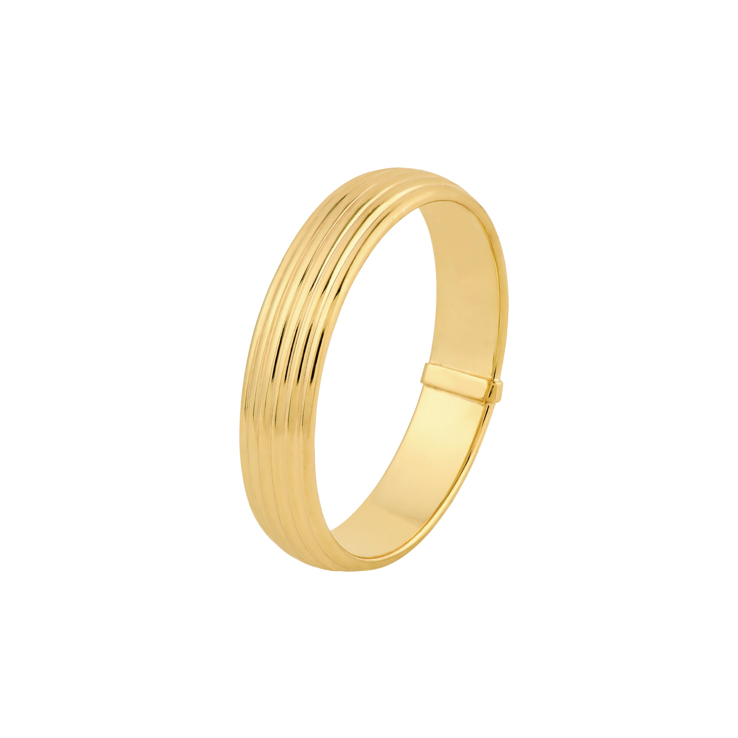 14K Yellow Gold Grooved Multi-Band Ring , 4mm