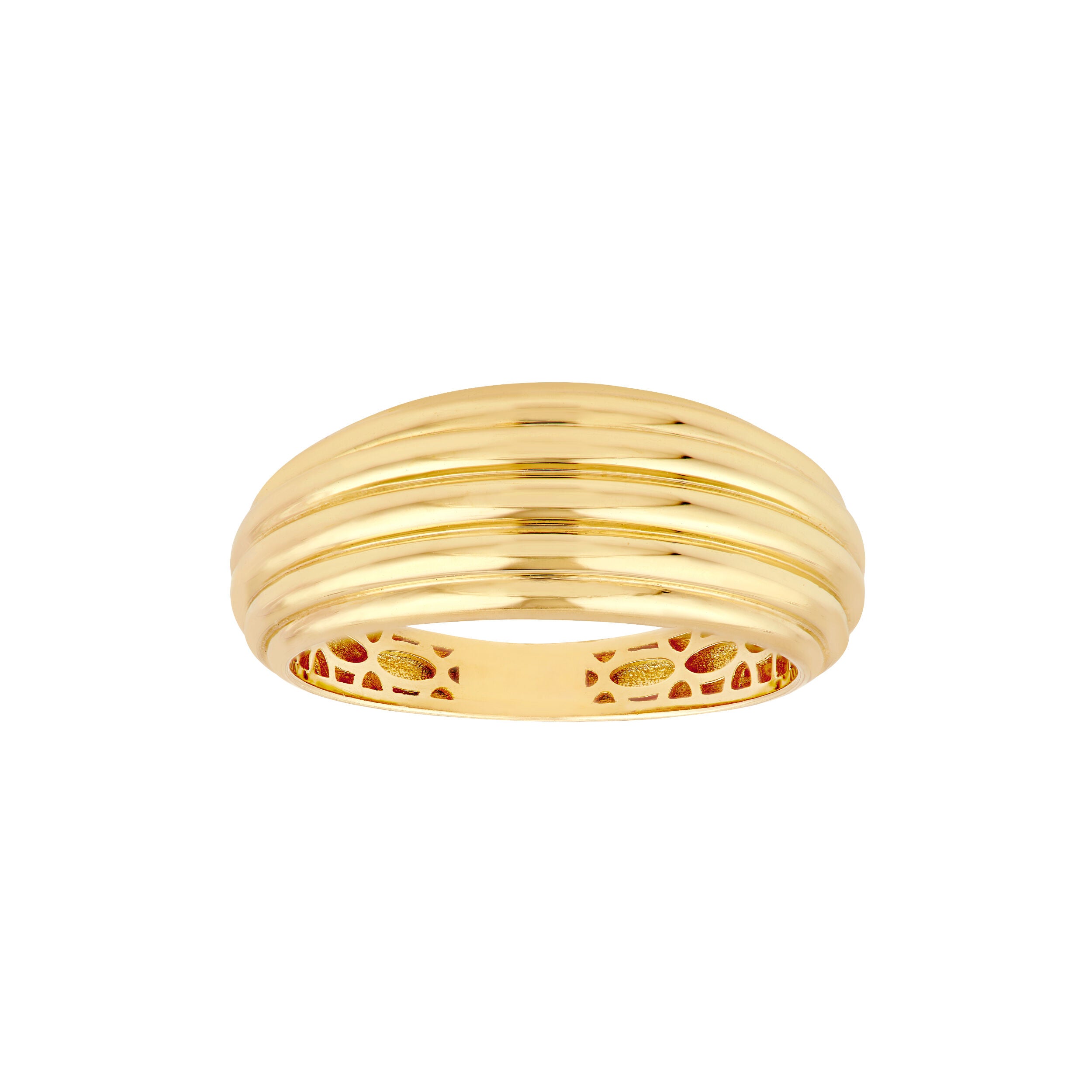 14K Yellow Gold Domed Multi-Band Ring