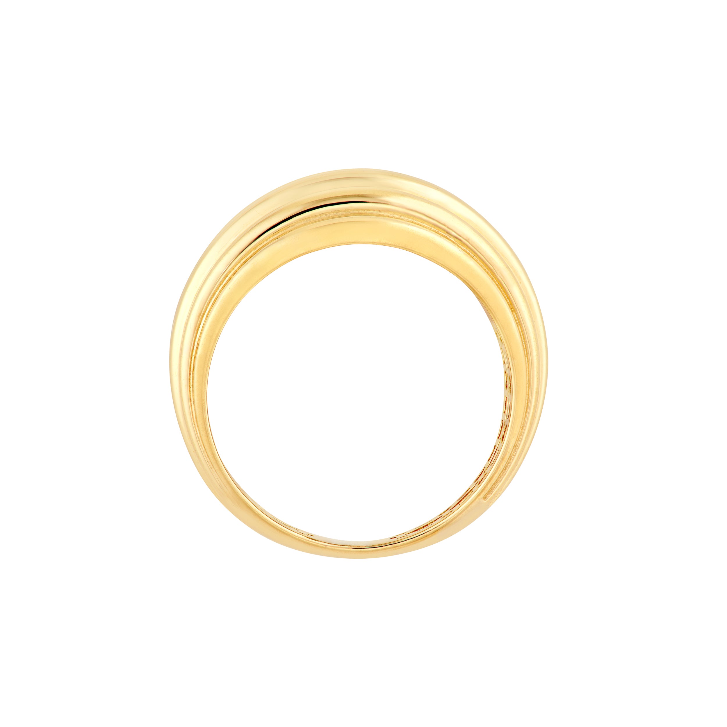 14K Yellow Gold Domed Multi-Band Ring