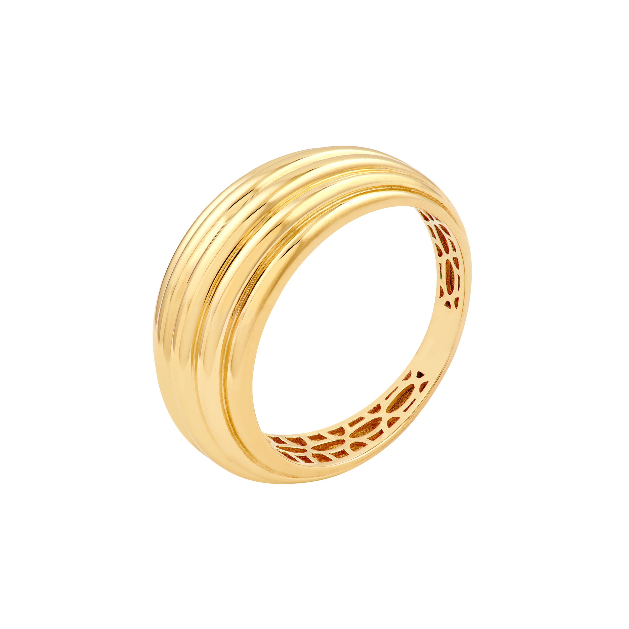 14K Yellow Gold Domed Multi-Band Ring