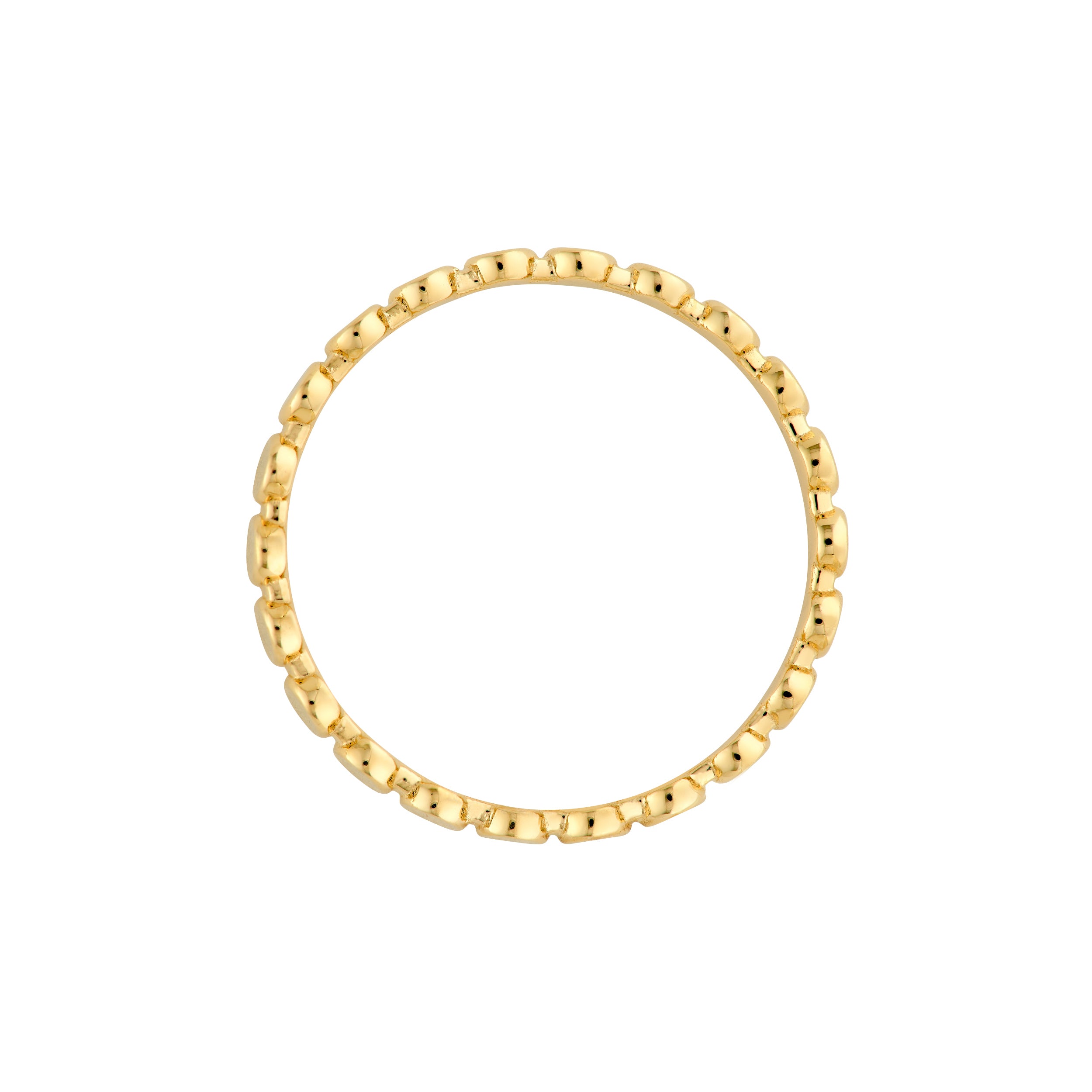 14K Yellow Gold Flat Disc Stackable Band  Ring