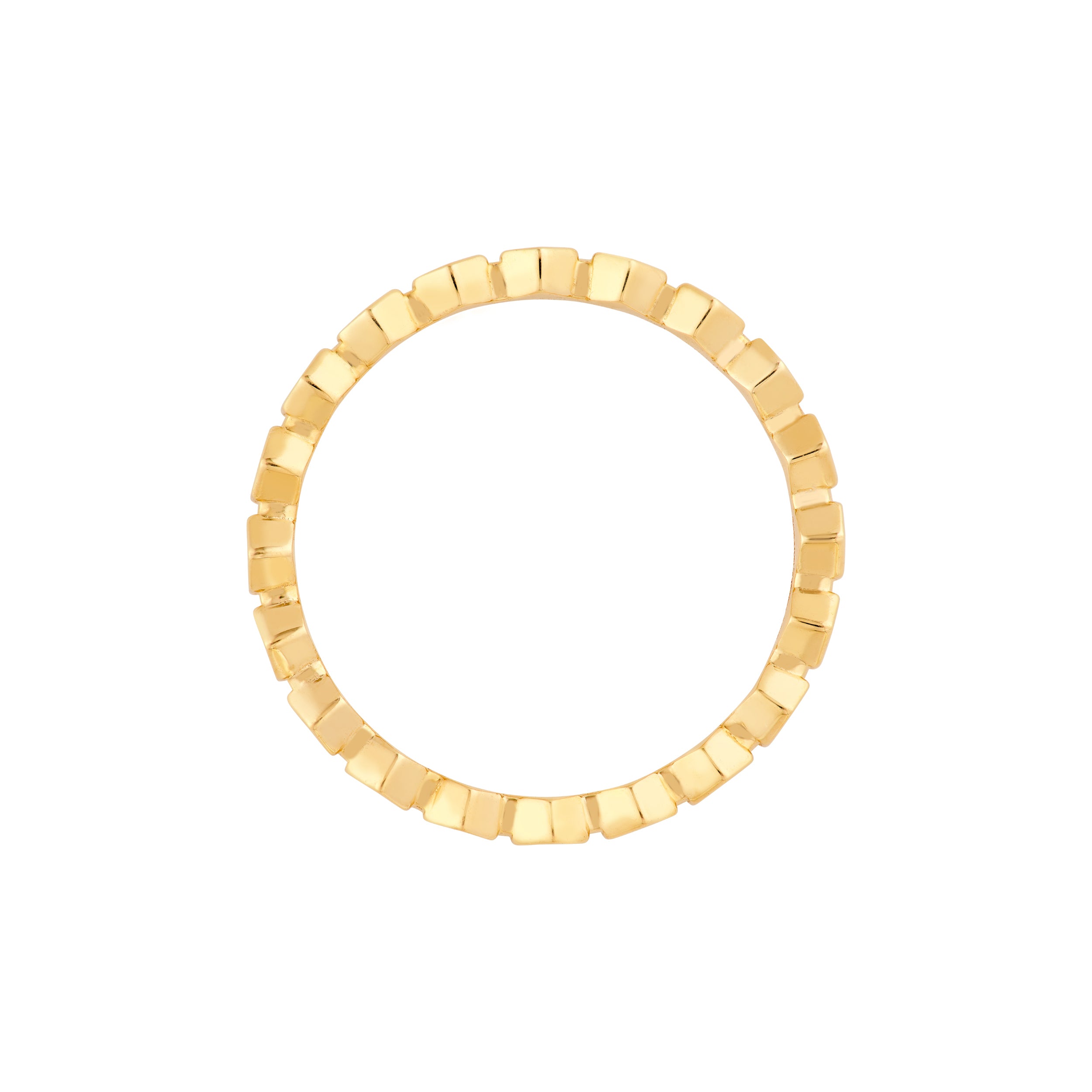 14K Yellow Gold Hexagon Stackable Band Ring