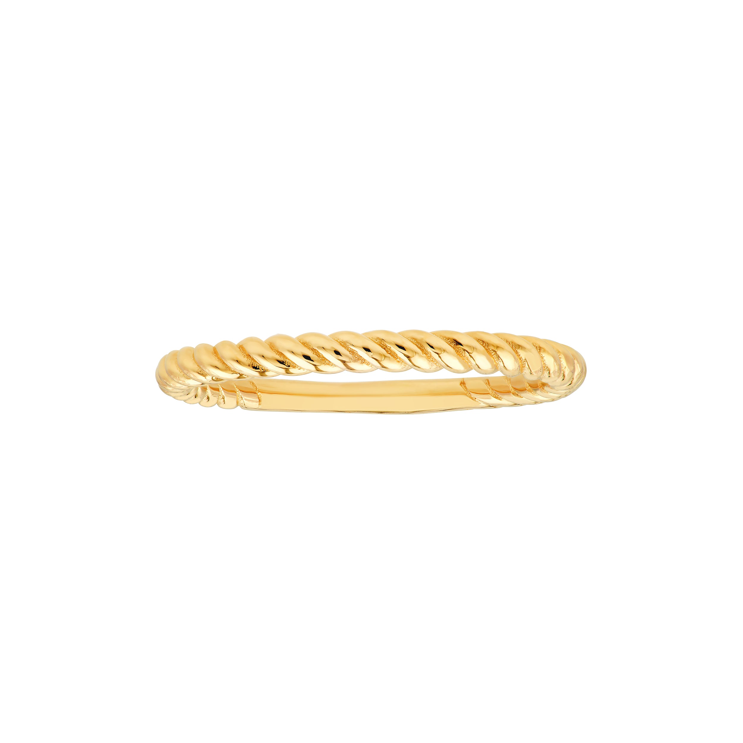 14K Yellow Gold Twisted Rope Stackable Band Ring