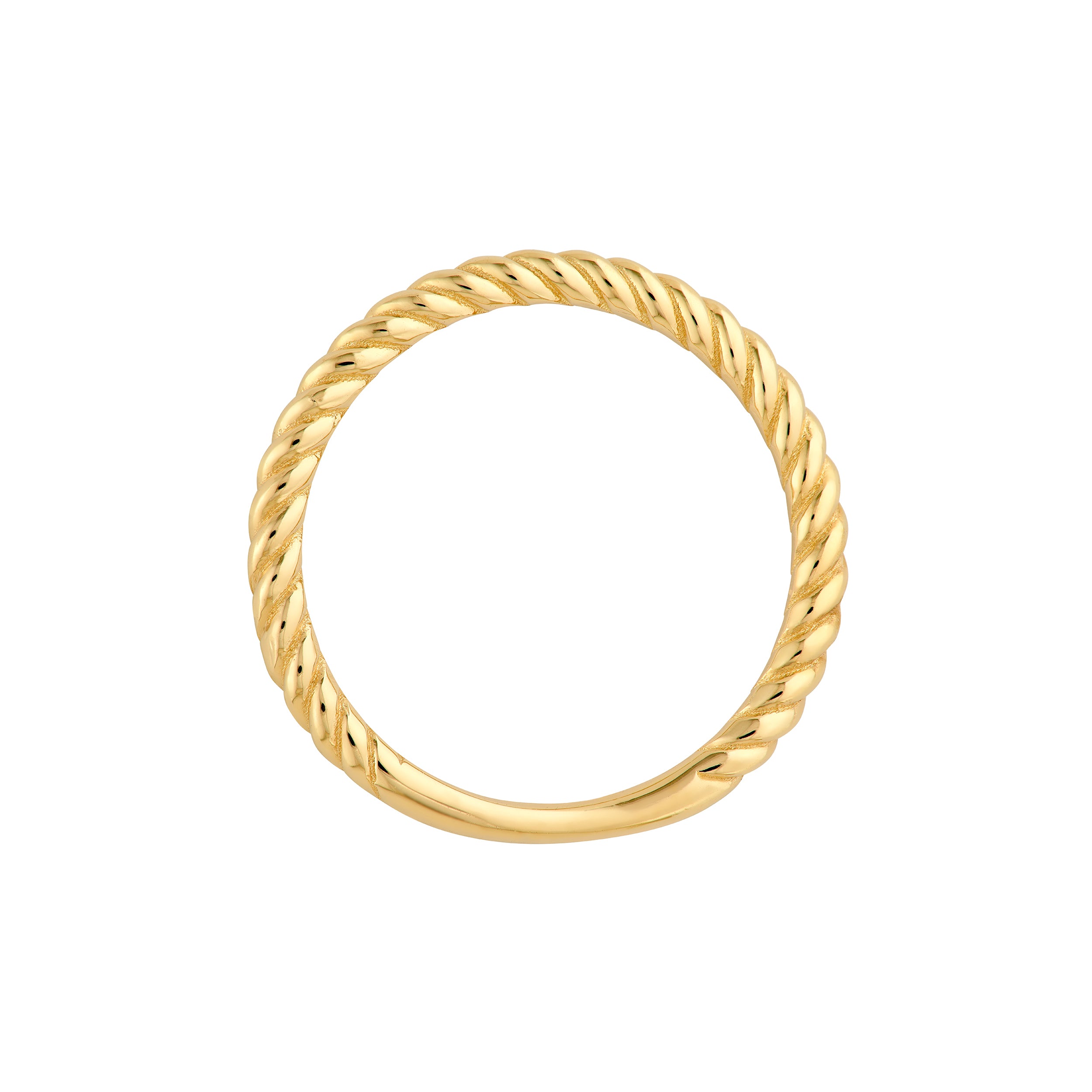 14K Yellow Gold Twisted Rope Stackable Band Ring