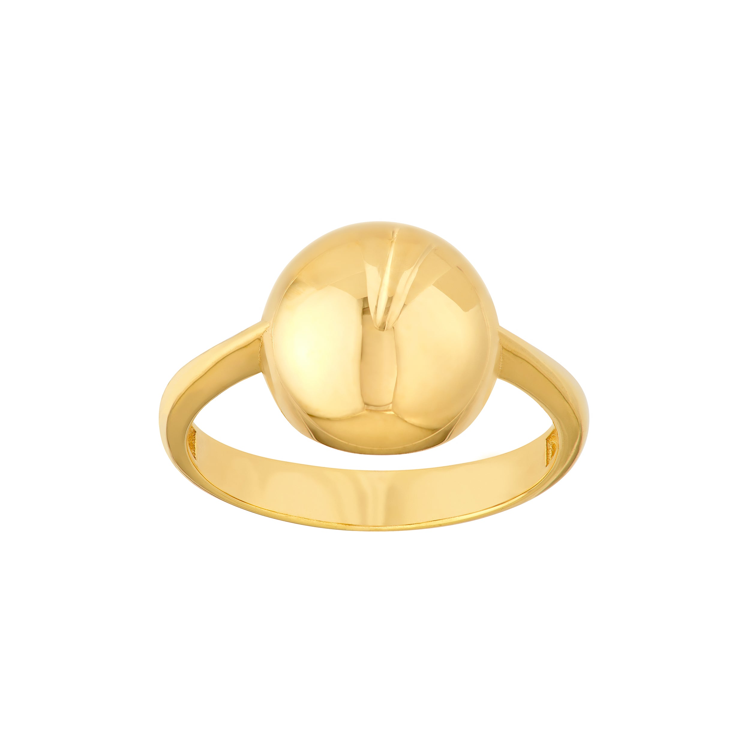 14K Yellow Gold Puffy Sphere Statement Ring
