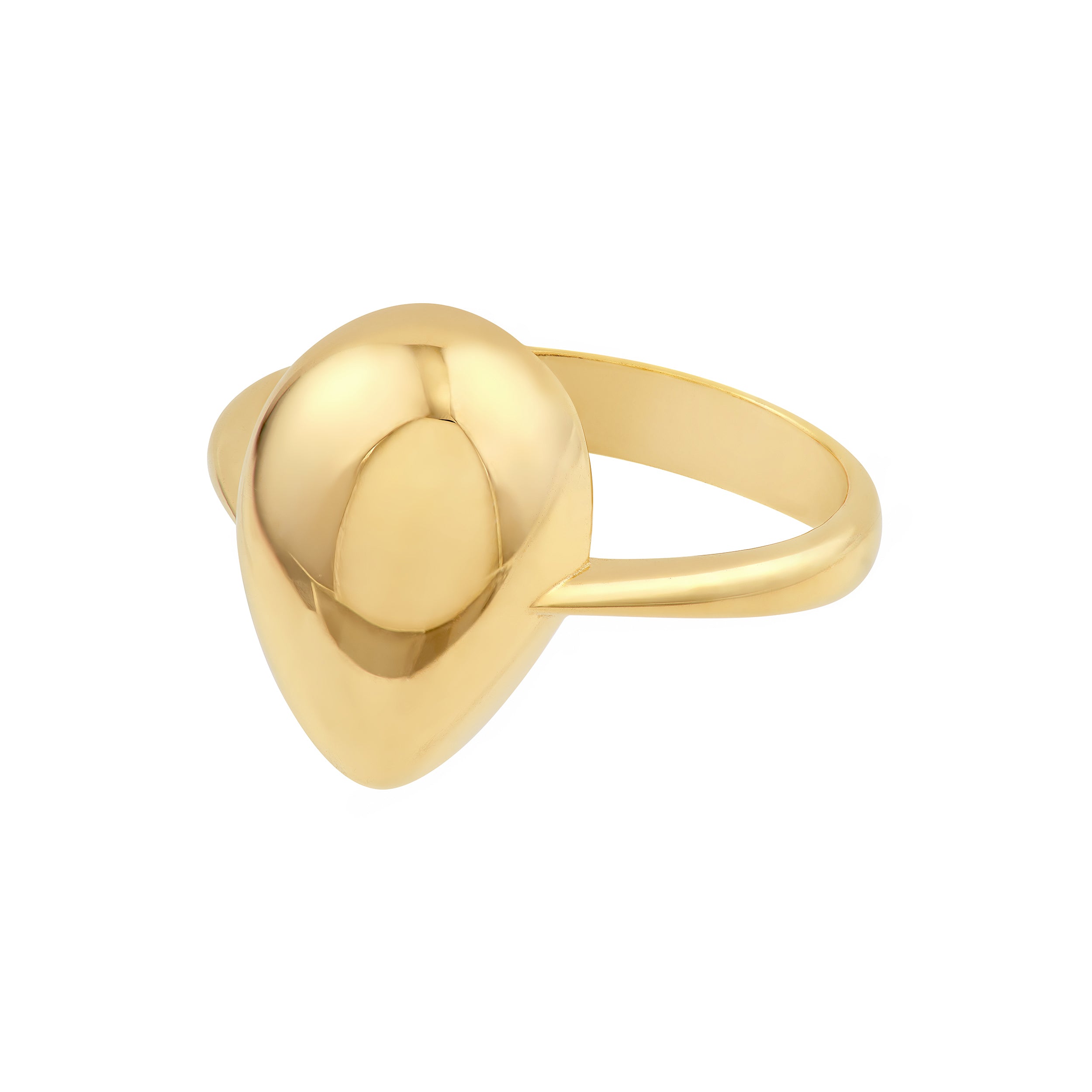 14K Yellow Gold Puffy Teardrop Statement Ring