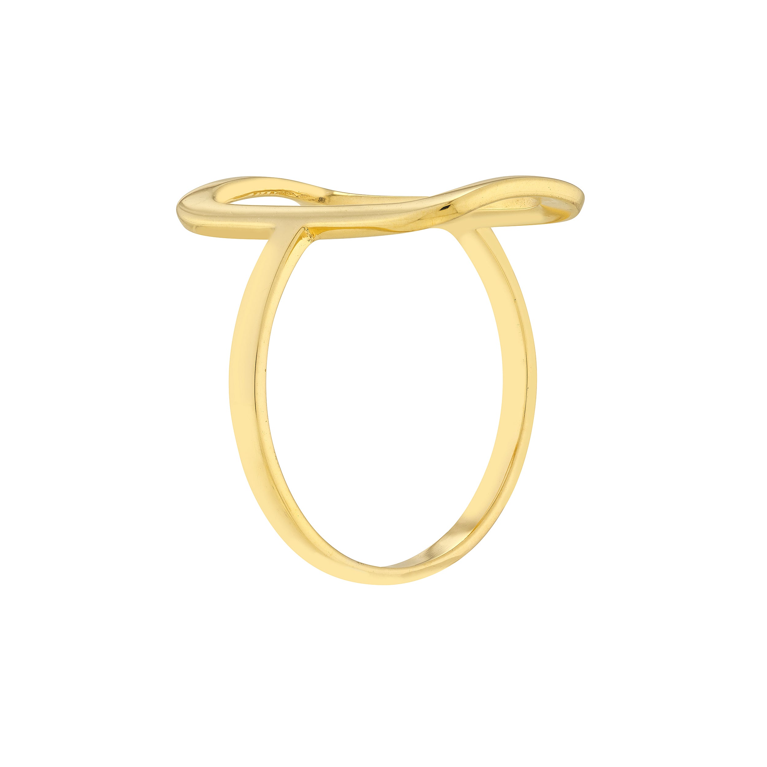 14K Yellow Gold Open Rectangle Ring