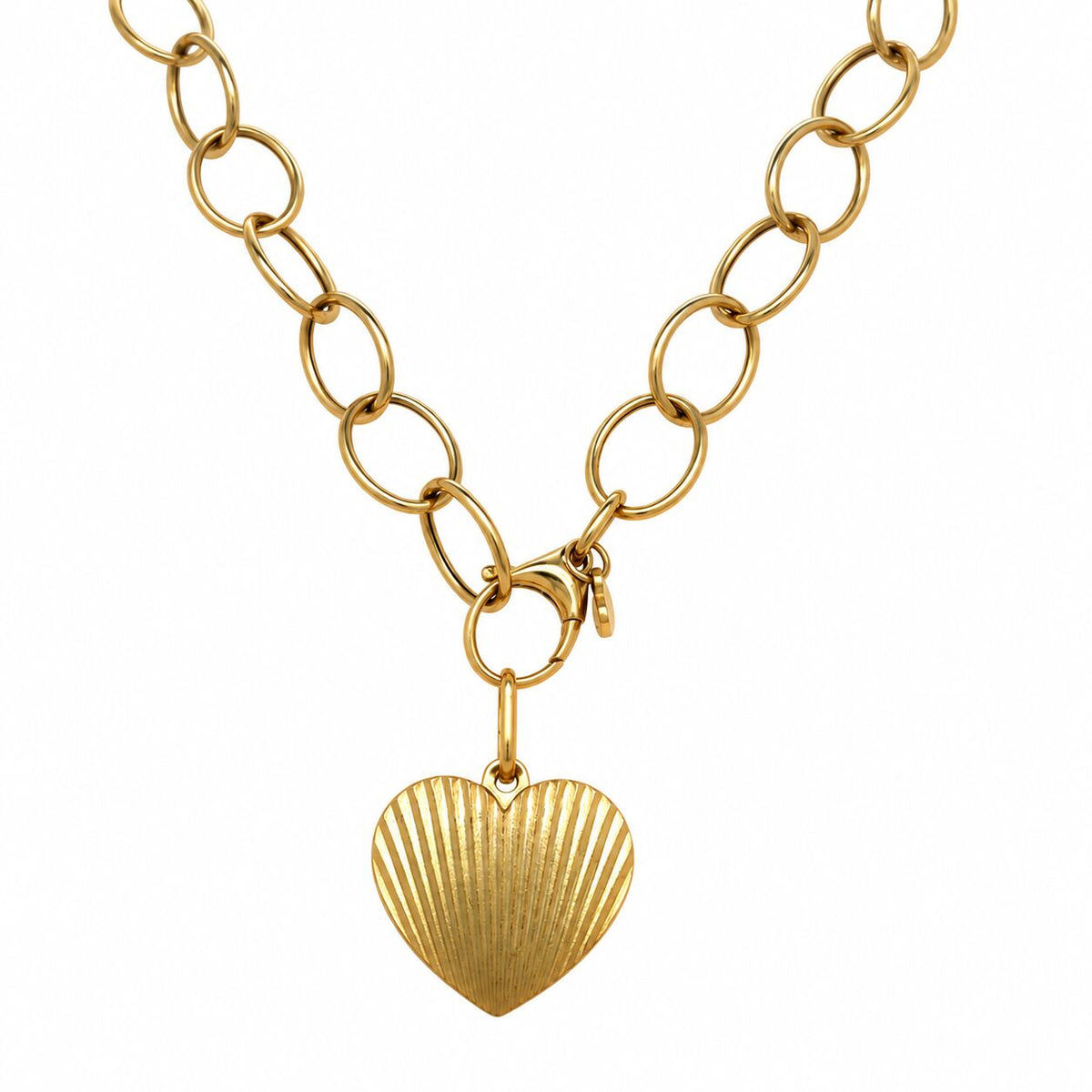 14K Yellow Gold Oval Wire Link Necklace, 8.8mm, 20" 24" 30", Made in Italy
