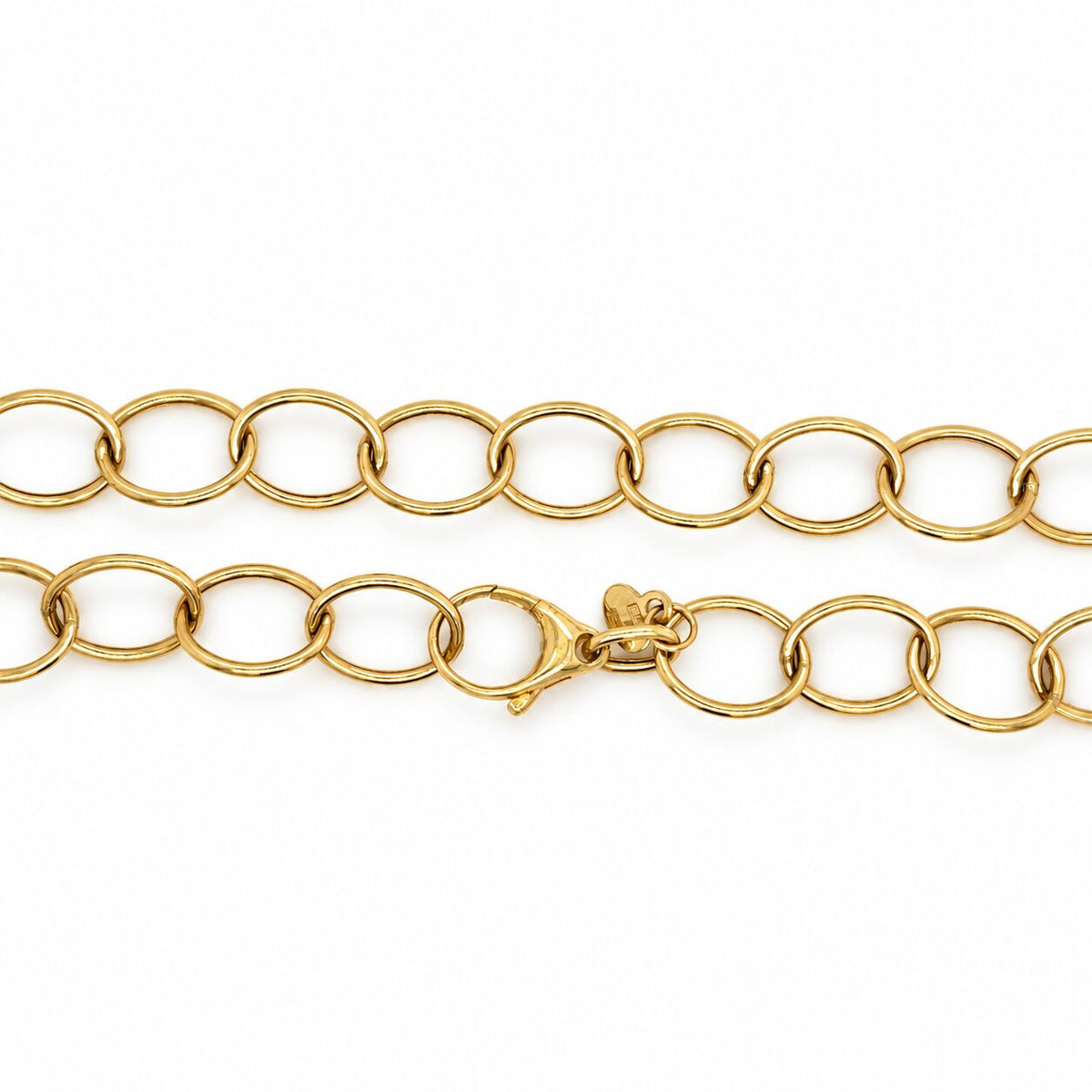 14K Yellow Gold Oval Wire Link Necklace, 8.8mm, 20" 24" 30", Made in Italy
