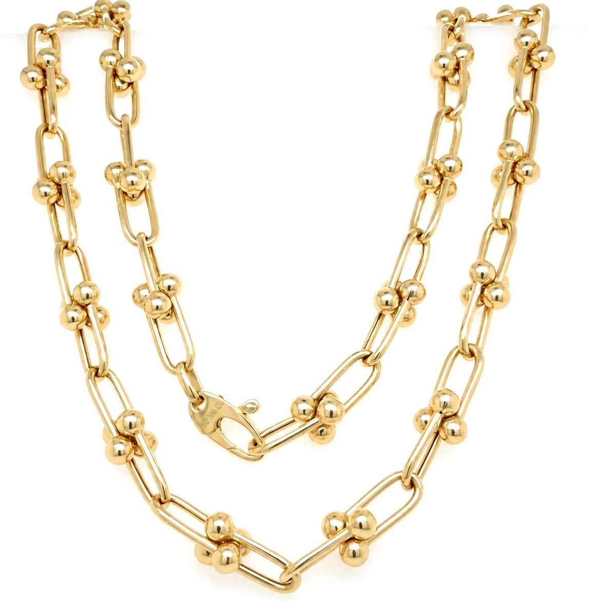 14K Yellow Gold U-Link Necklace, 5.5mm, Convertible Y Necklace
