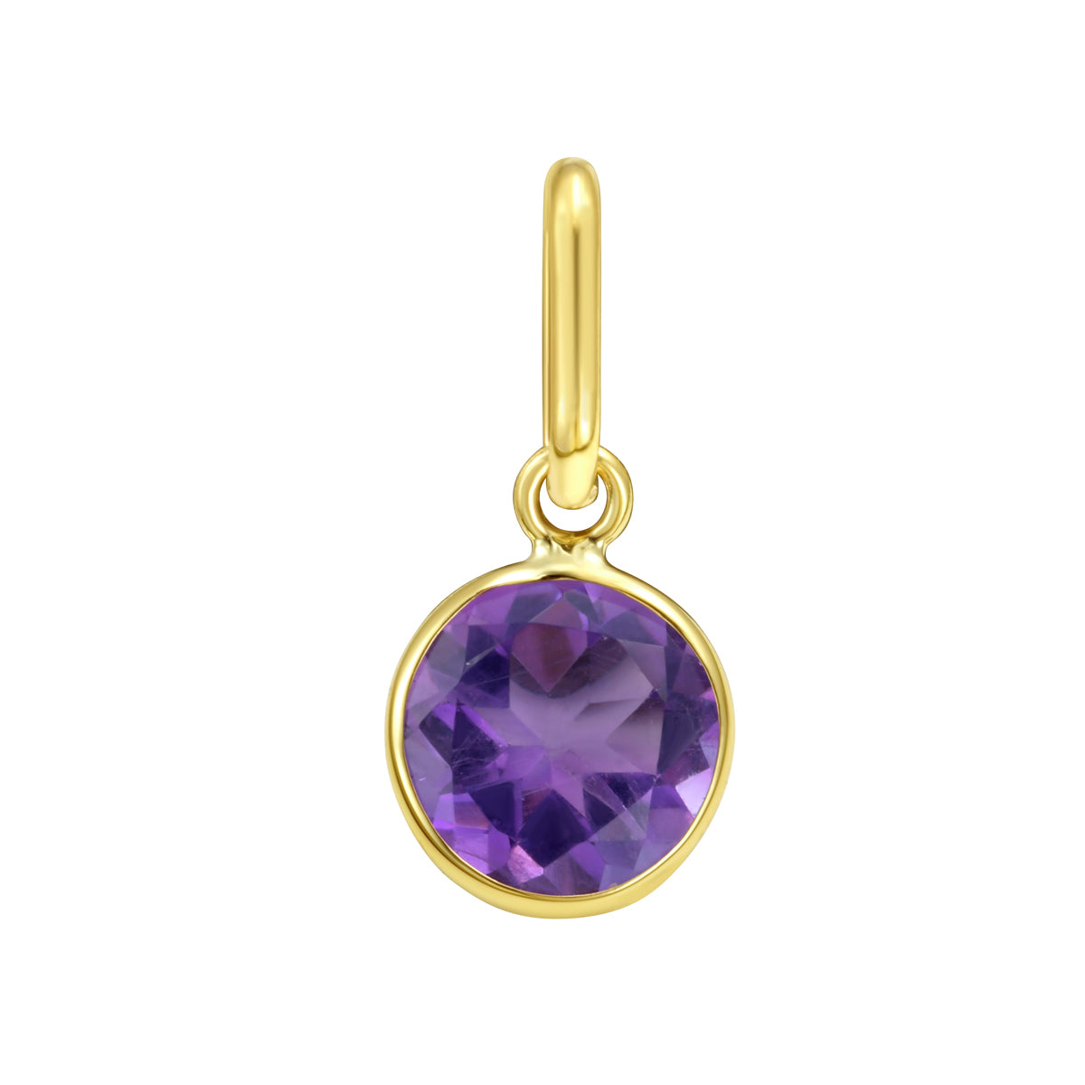14K Yellow Gold Bezel Set Round Gemstone Pendant