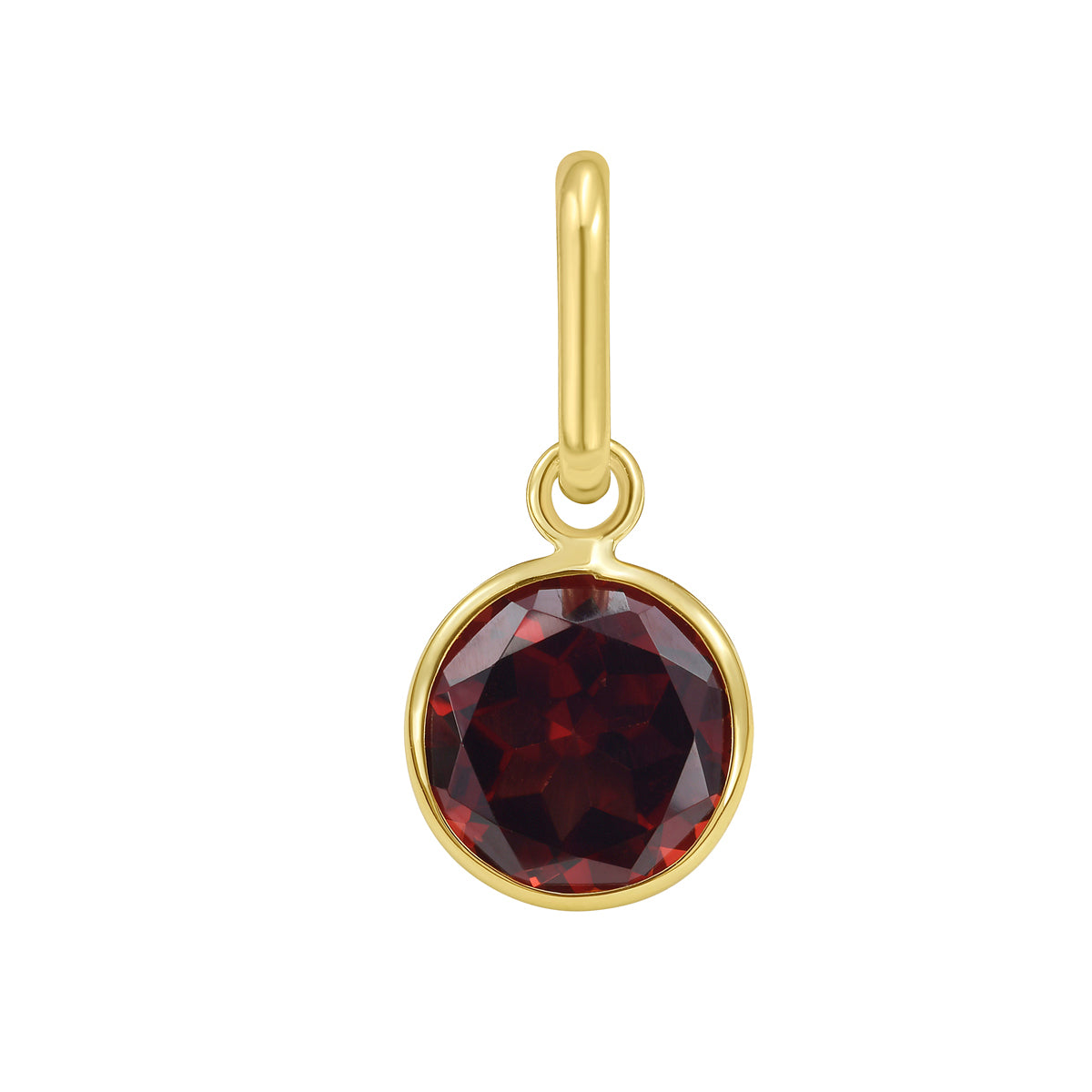 14K Yellow Gold Bezel Set Round Gemstone Pendant
