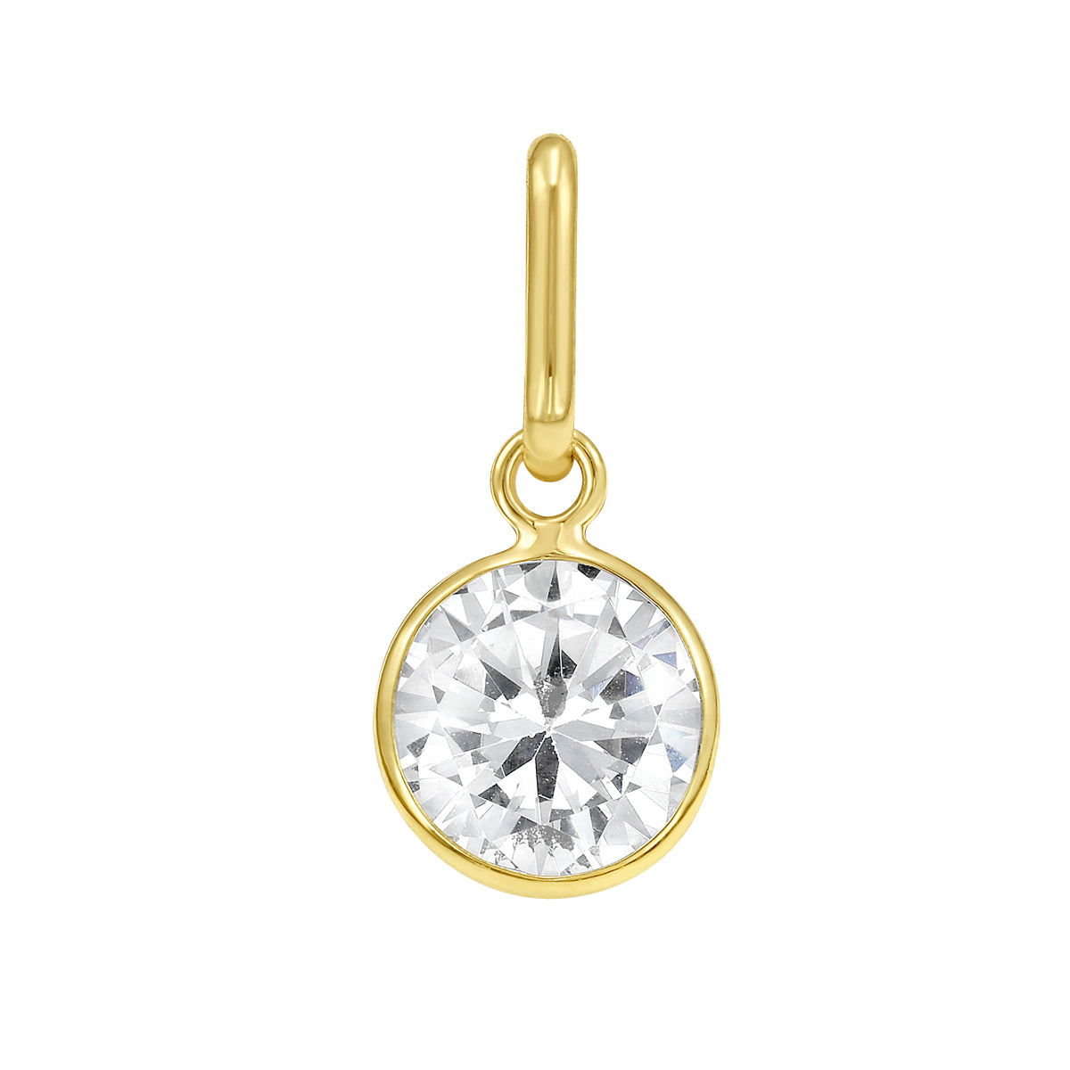 14K Yellow Gold Bezel Set Round Gemstone Pendant