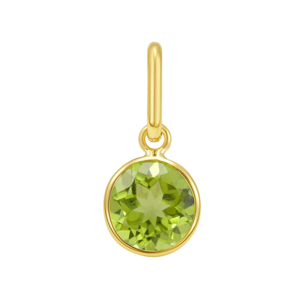 14K Yellow Gold Bezel Set Round Gemstone Pendant