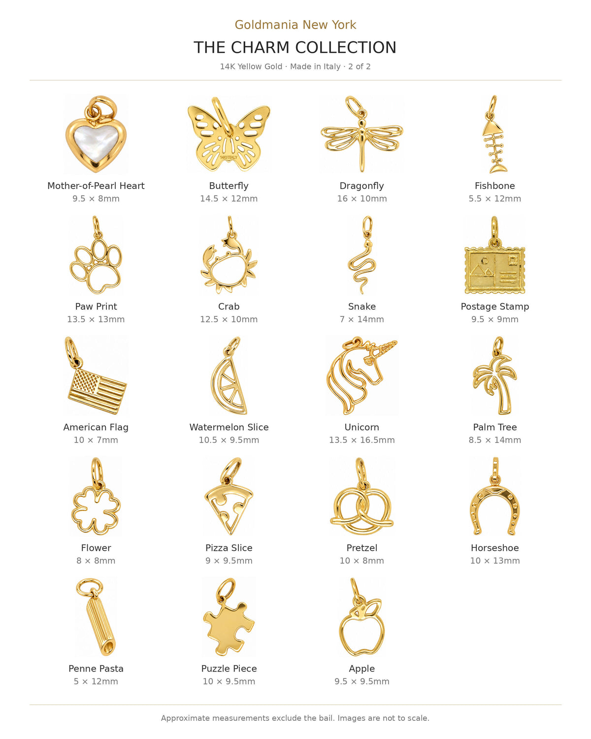 14K Yellow Gold Snowflake Charm
