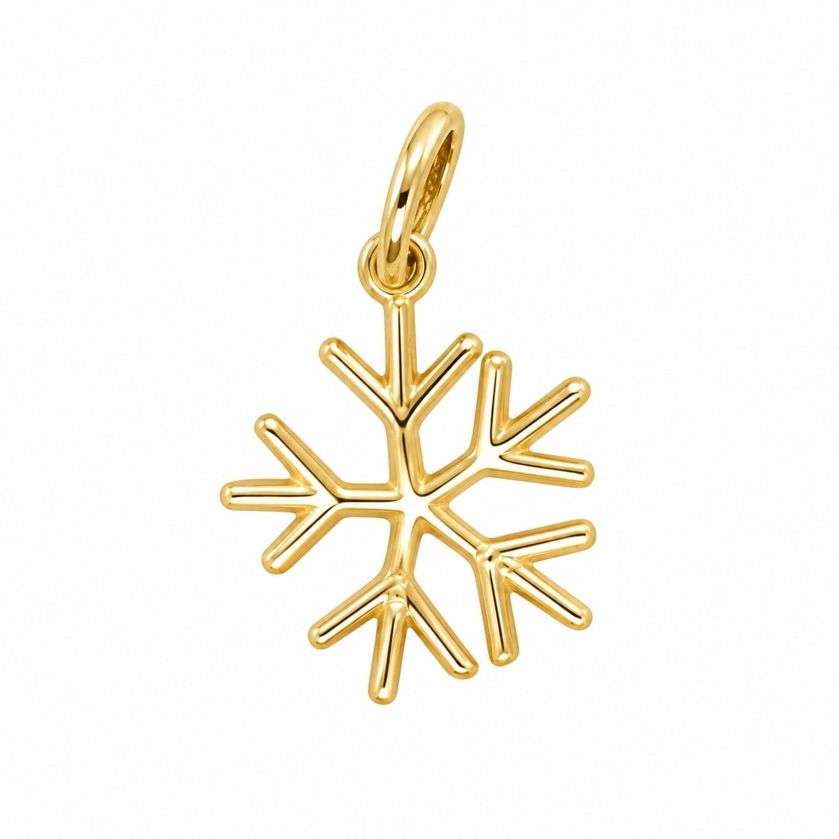 14K Yellow Gold Snowflake Charm