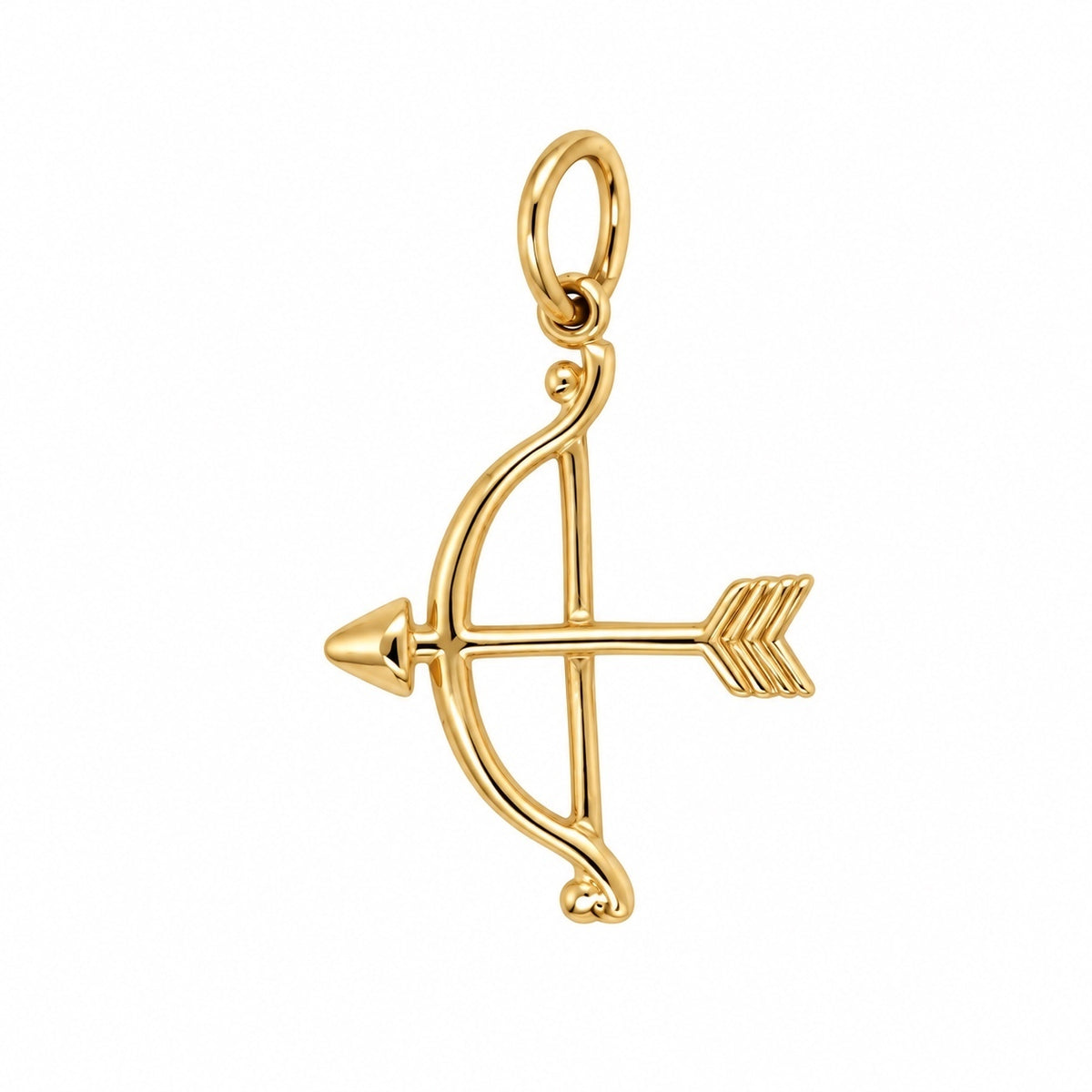 14K Yellow Gold Candy Cane Charm