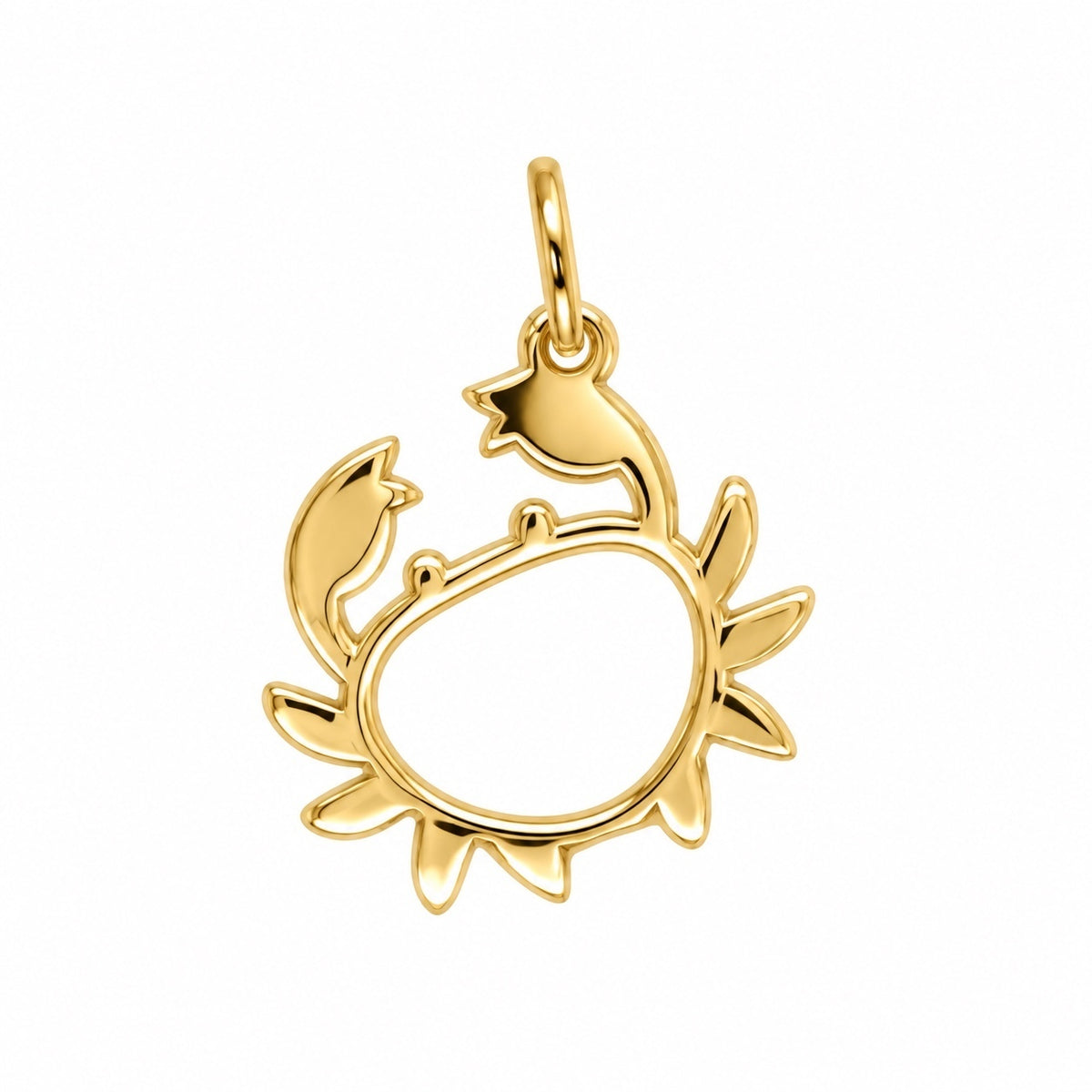 14K Yellow Gold Candy Cane Charm