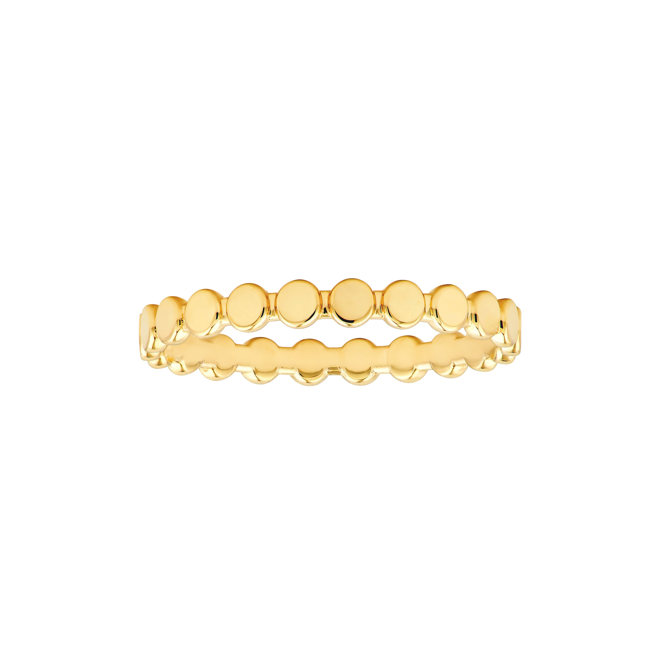 14K Yellow Gold Flat Disc Stackable Band  Ring