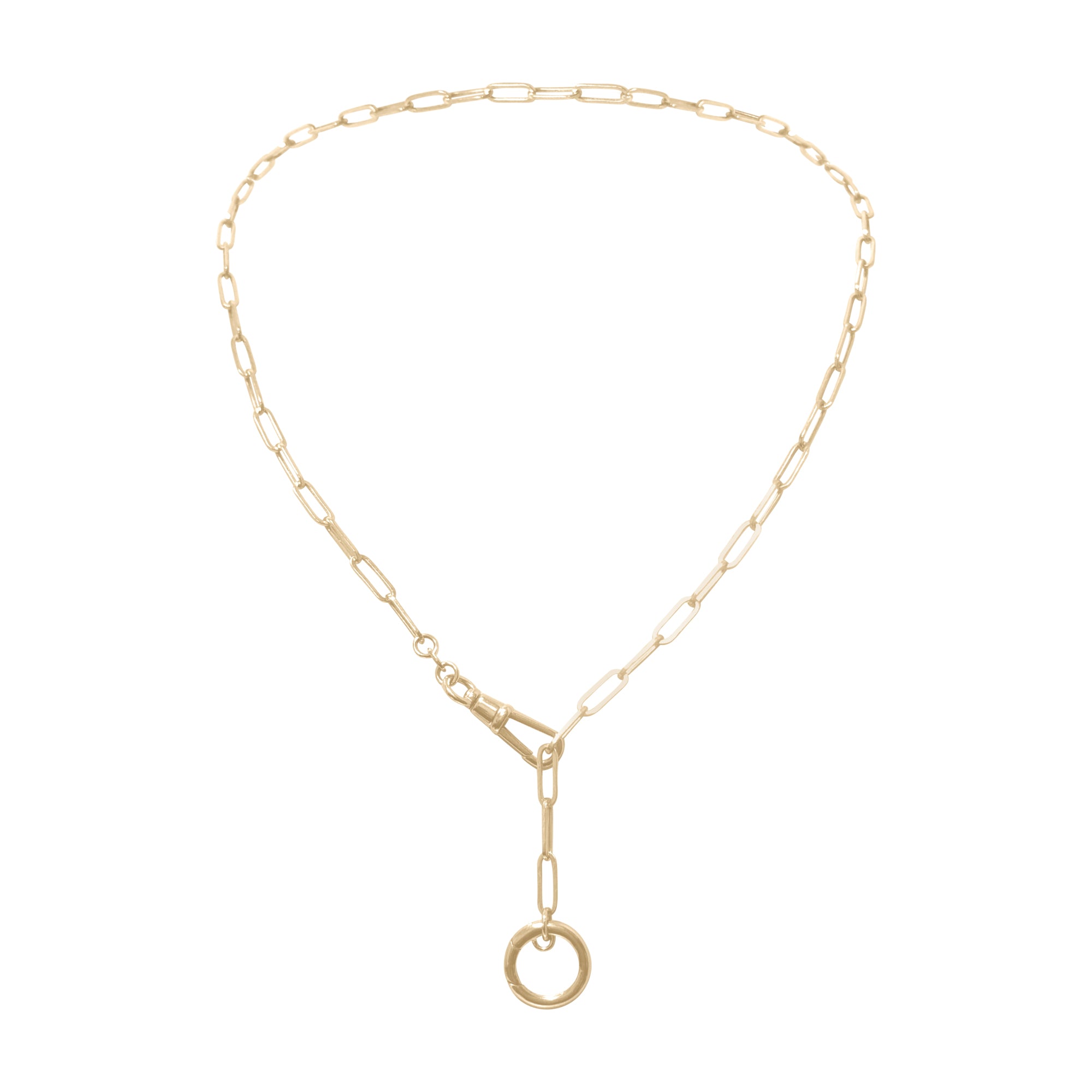 14K Yellow Gold Double Clasp Paperclip Necklace – Made in Italy, Versatile, Elegant, Timeless