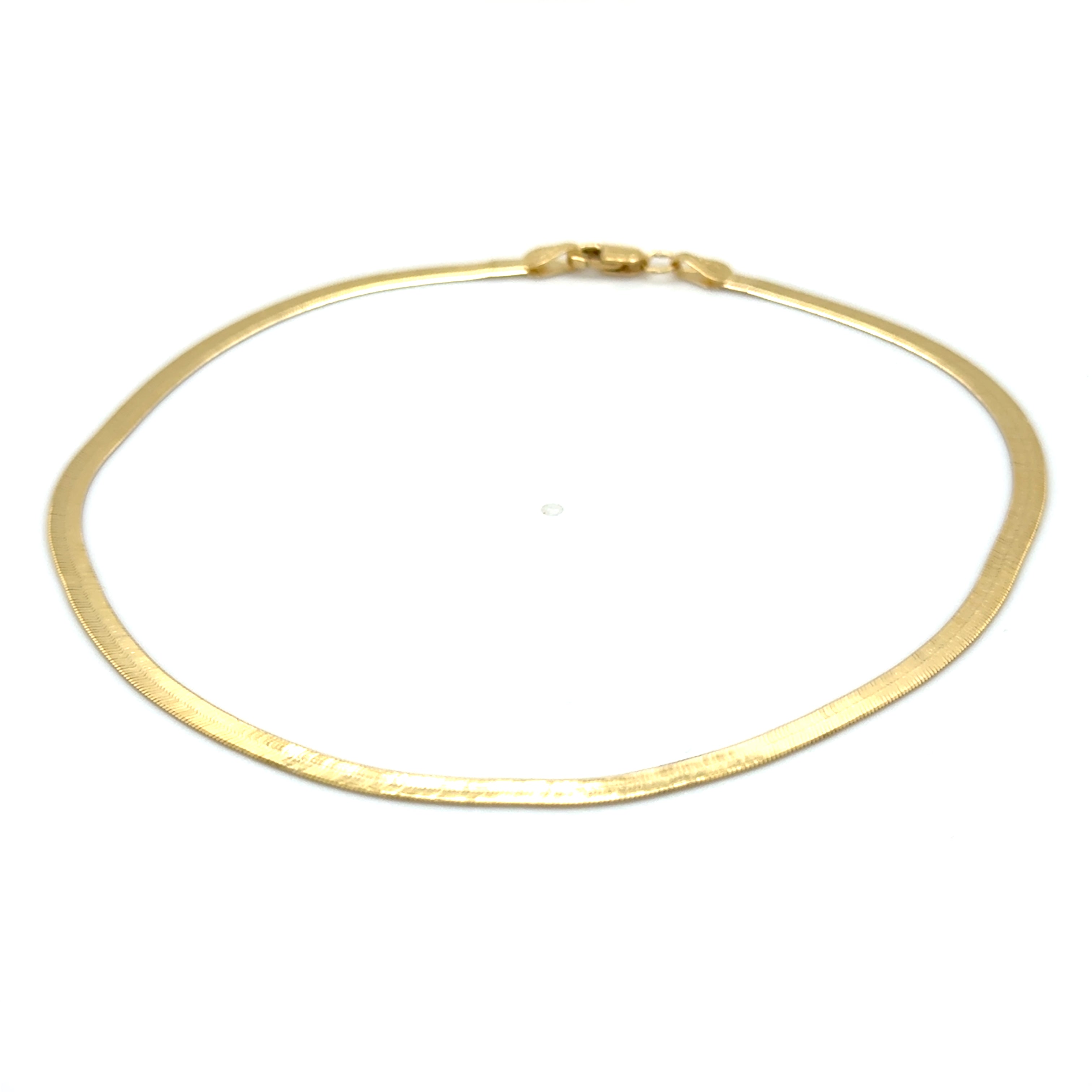 14K Yellow Gold Herringbone Anklet