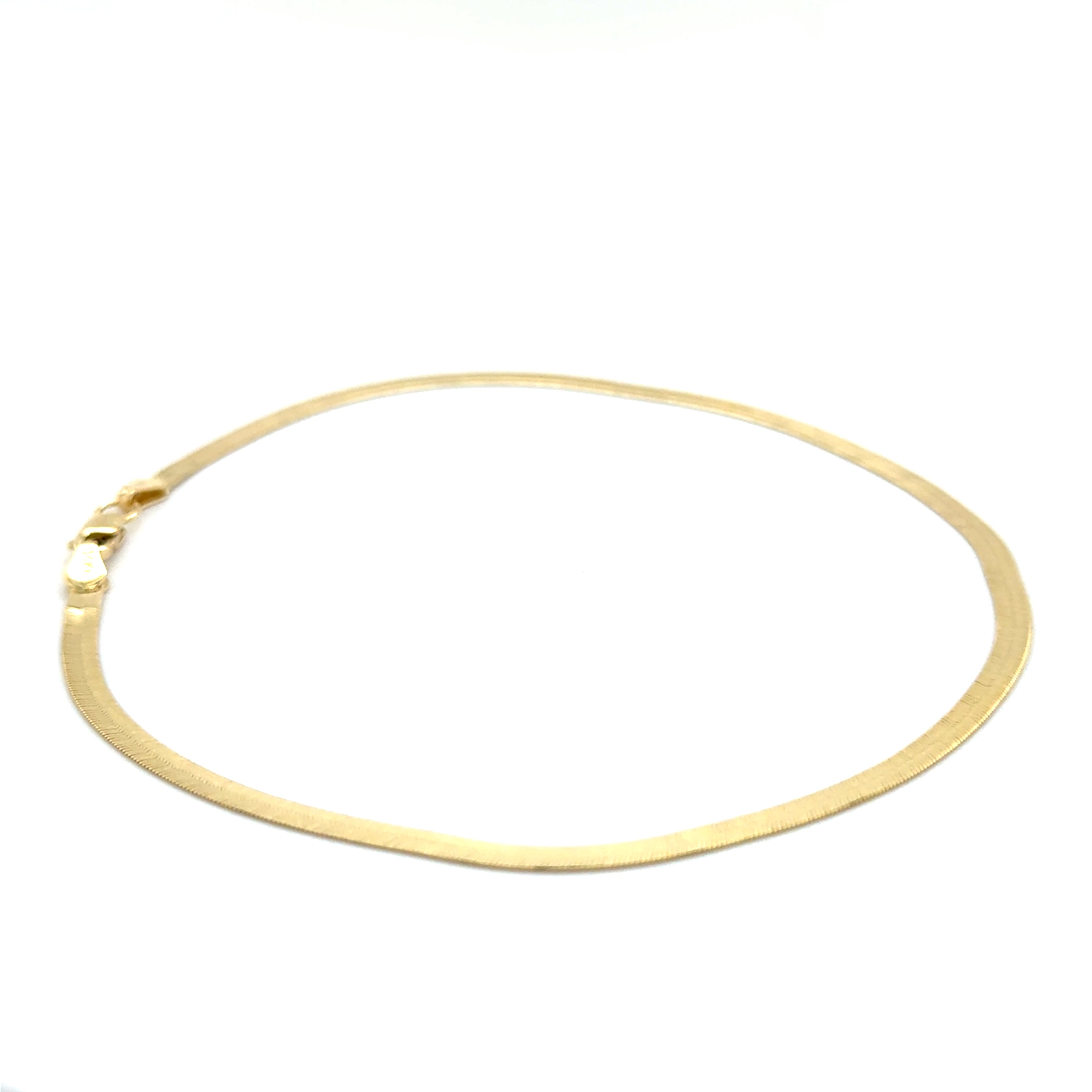 14K Yellow Gold Herringbone Anklet