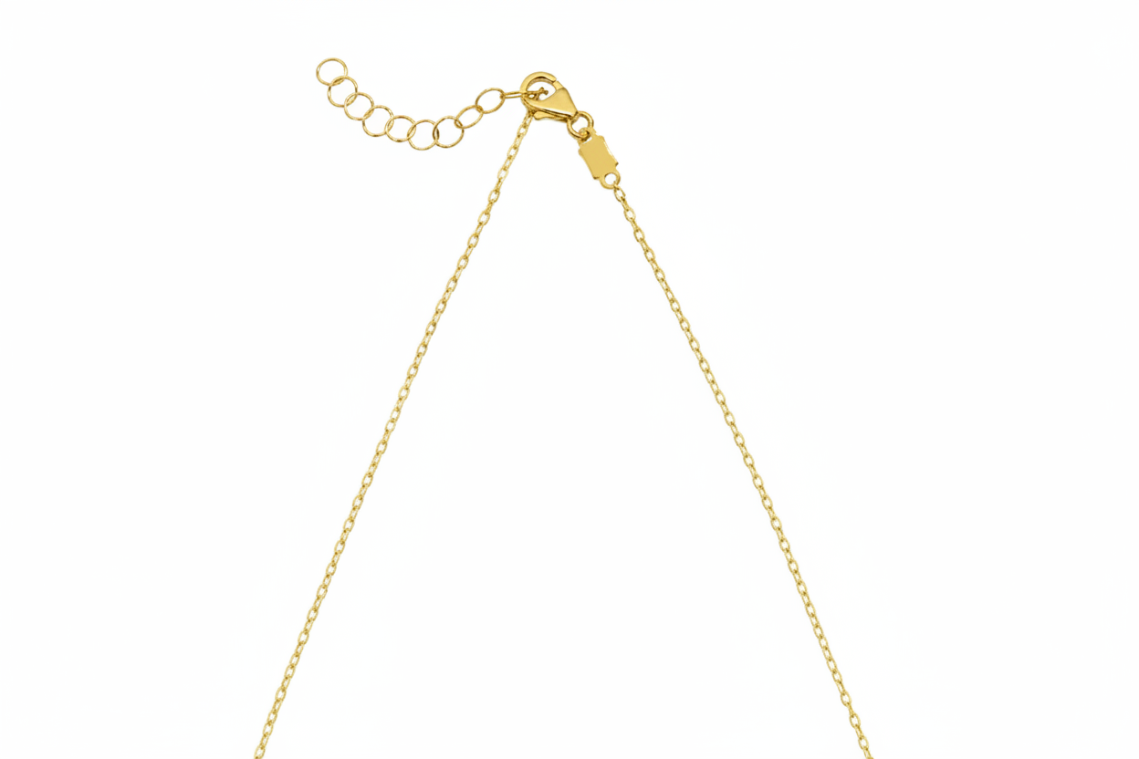 14K Gold Amethyst & Pebble Bead Necklace: 18" Adjustable