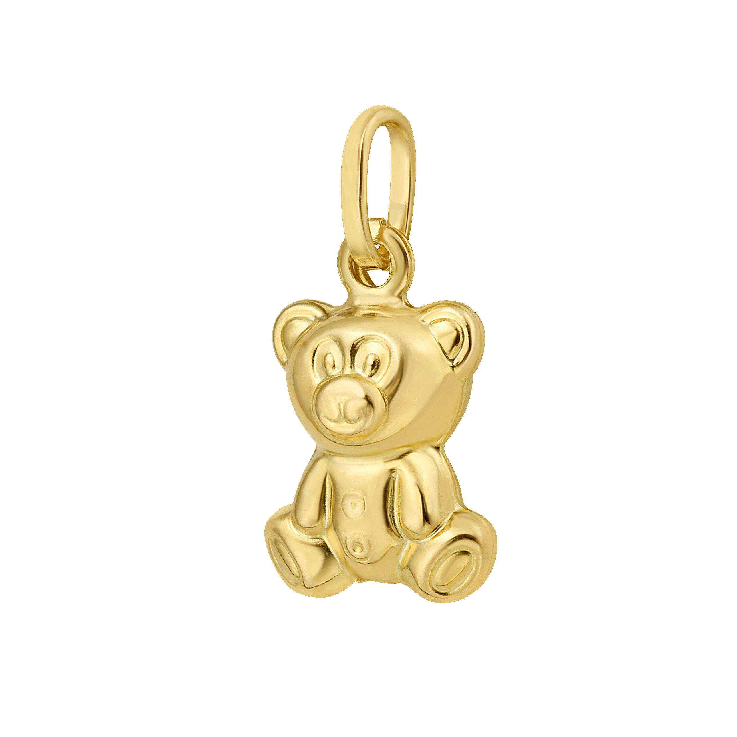 14K Gold Teddy Bear Pendant styled as a polished and dainty charm with a sentimental feel that makes it durable and comfortable enough for everyday wear or gifting on birthdays, anniversaries and milestone celebrations.