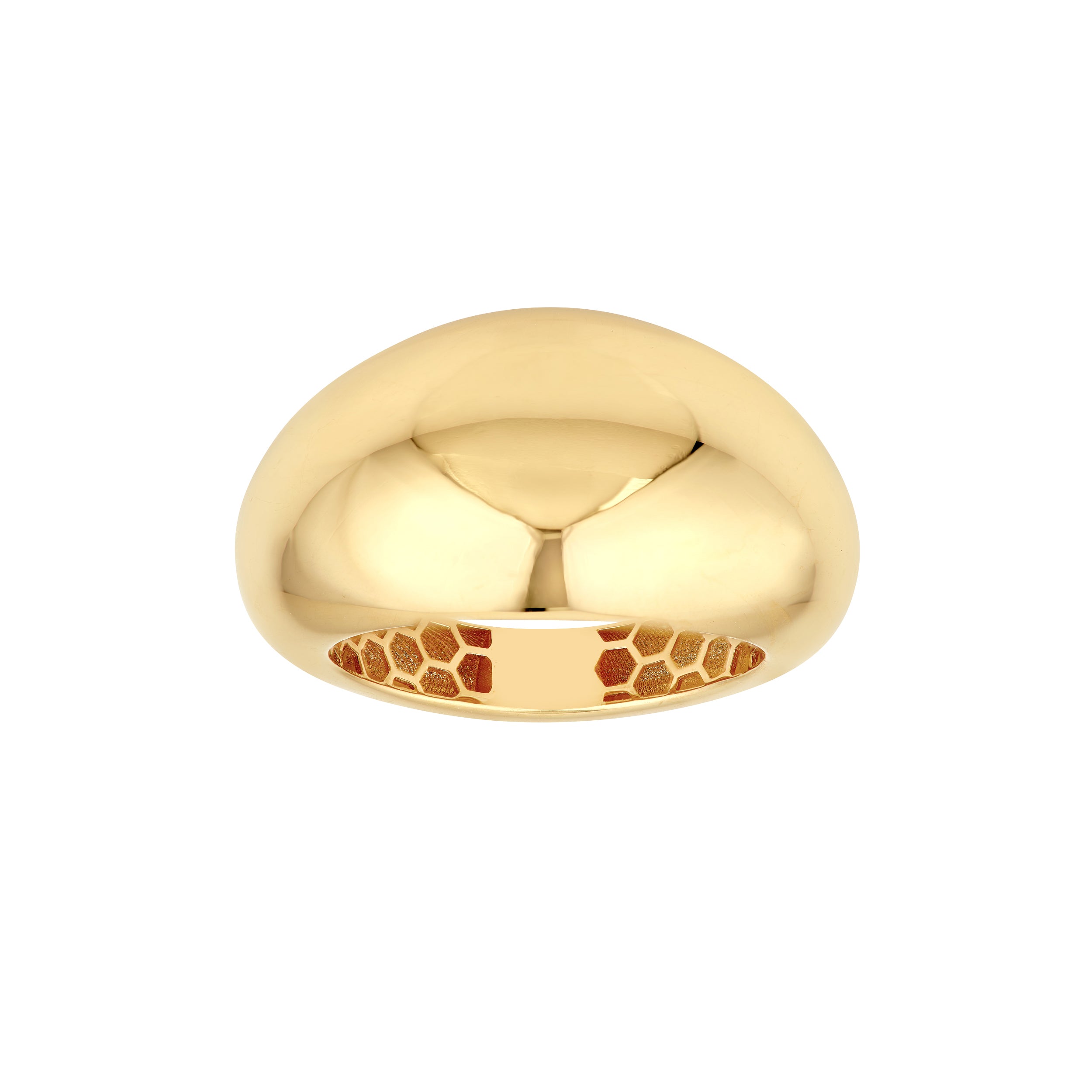 14K Yellow Gold Wide Graduated Polished Dome Ring