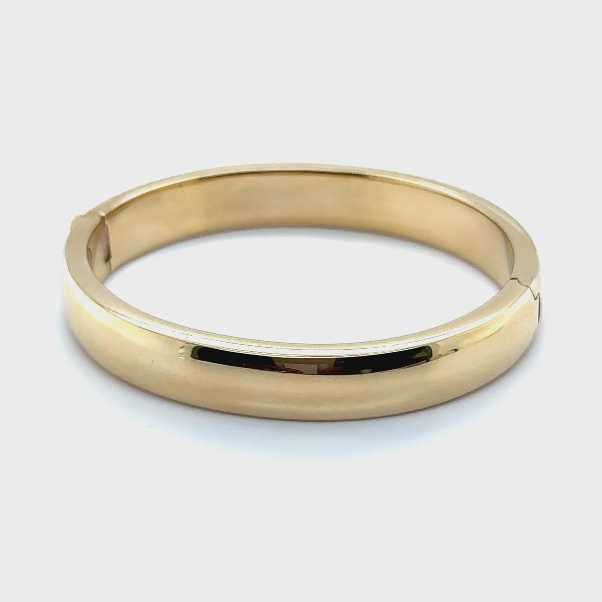 14K Gold Chunky 10mm Polished Bangle